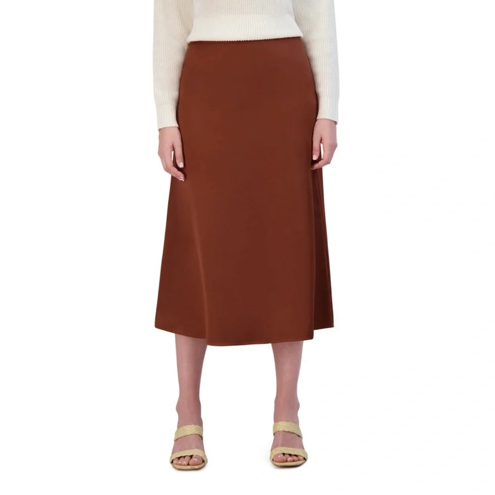 NWT French Connection Satin Midi Skirt